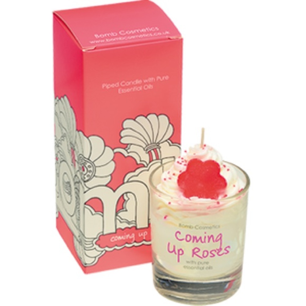 Coming Up Roses Piped Glass Candle